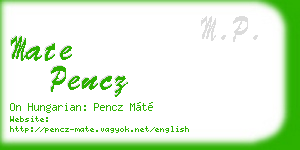 mate pencz business card